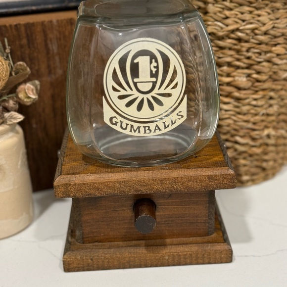 Vintage Knock on Wood Corporation Glass Gumball Jar with Wooden Base - Picture 8 of 12